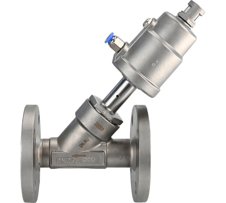 Отсечной пневматический клапан DN.ru 316-316-PVF Ду25 Ру16 фланцевый, Y-образный D490-00030