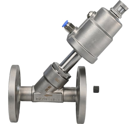 Отсечной пневматический клапан DN.ru 316-316-PVF Ду20 Ру16 фланцевый, Y-образный D490-00029