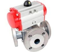 Шаровой кран DN.ru 316-316-PTFE T-тип Ду40 Ру16 пневмопривод D160-33512