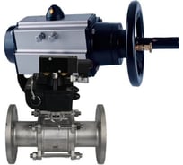 Шаровой кран DN.ru КШФПТ-ISO.316.180 Ду65 Ру25 с пневмоприводом, пневмораспределителем D160-31009
