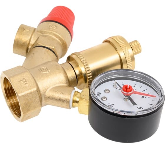 Группа безопасности SantechSystems для котла, 1" ВР, латунь, 3бар, до 44 кВт 118-9896 1