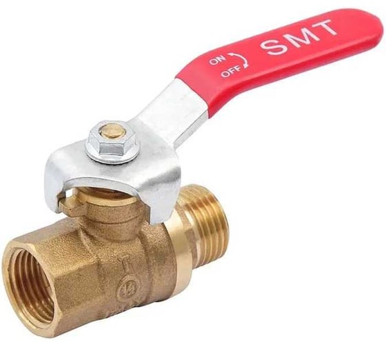 Шаровой кран SMT 1/2"МхF, красная ручка, латунь 521H6604R