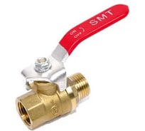 Шаровой кран SMT 3/4"МхF, красная ручка, латунь 521H6605R