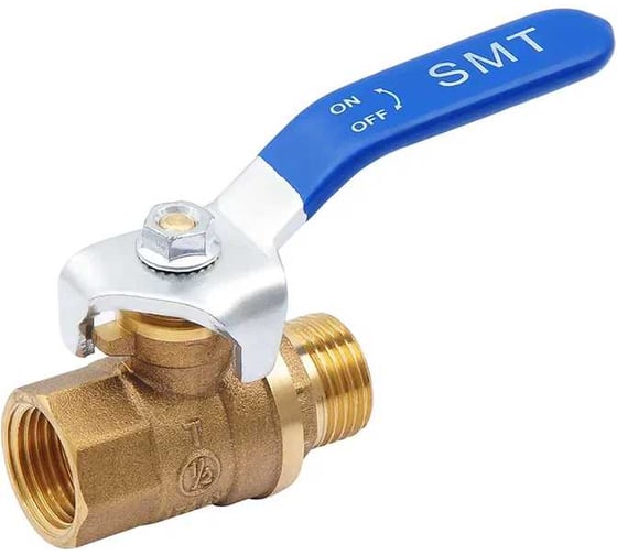 Шаровой кран SMT 1/2"МхF, синяя ручка, латунь 521H6604B