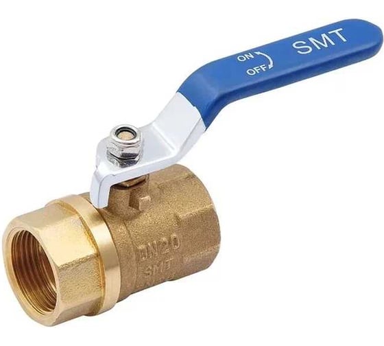 Шаровой кран SMT 3/4"FхF, синяя ручка, латунь 520H6605B 1
