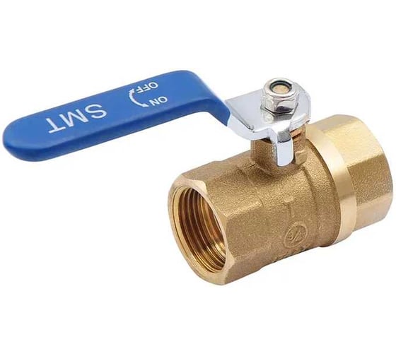Шаровой кран SMT 3/4"FхF, синяя ручка, латунь 520H6605B