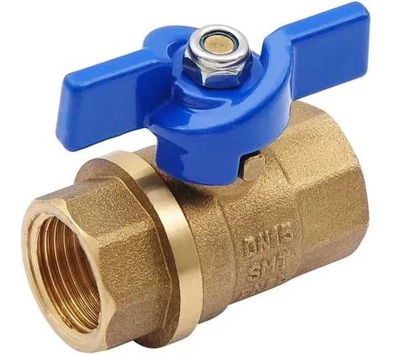 Шаровой кран SMT 1/2"FхF, синяя бабочка, латунь 522H6604BB 1