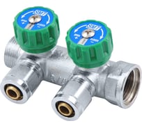 Коллектор с кранами SMT 3/4х16х2, 2 выхода, хром 1875CH051602-27