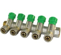 Коллектор с кранами SMT 3/4х16х5, 5 выходов, никель 1871NY051605