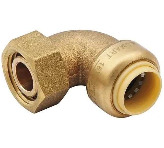 Переходник угловой SMT труба-накидная гайка, 16(2,2)х1/2F SMT1510LC16х1/2F 1
