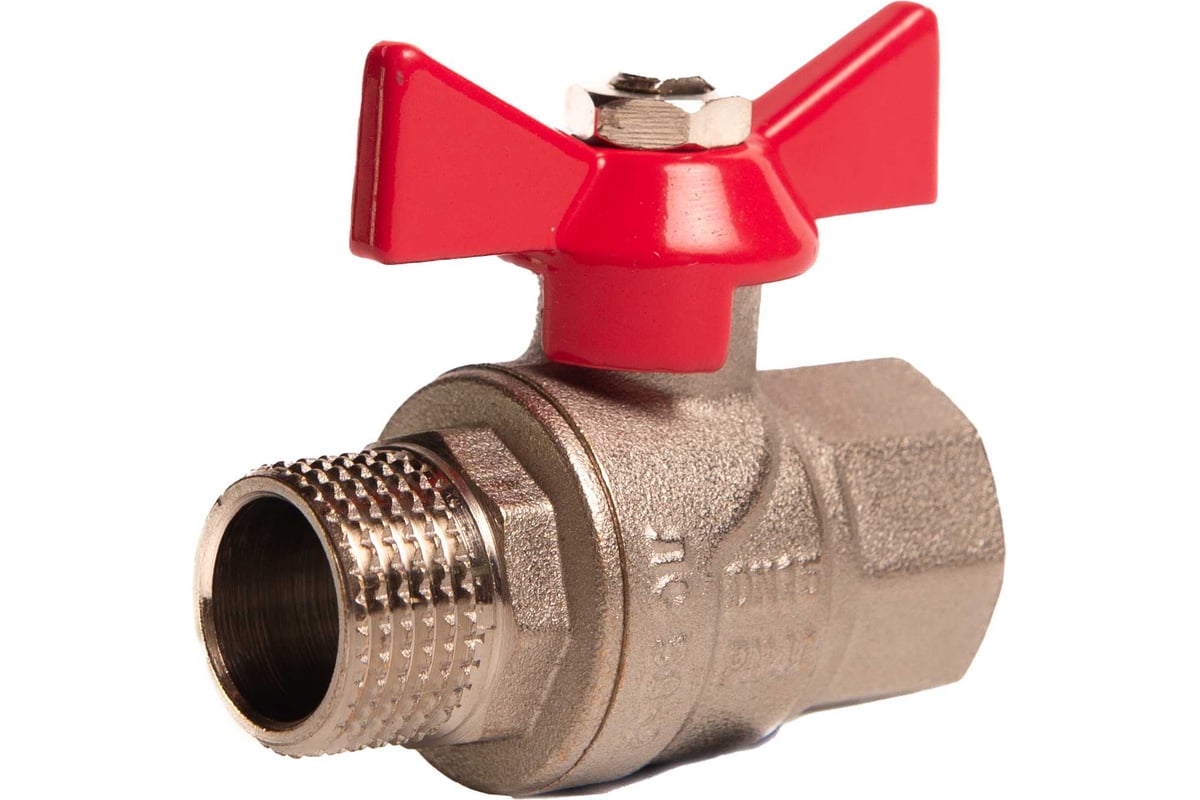 Шаровой кран KROMWELL (ручка-бабочка) 1/2 внутренняя - наружная резьба ...