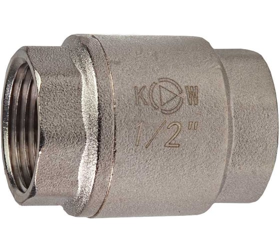 Клапан обратный с латунным золотником KROMWELL 1/2, никелированный KW.502.04