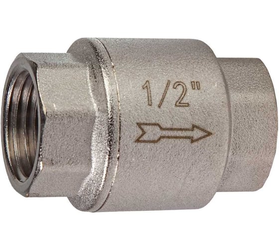 Клапан обратный с латунным золотником KROMWELL 1/2, никелированный KW.502.04