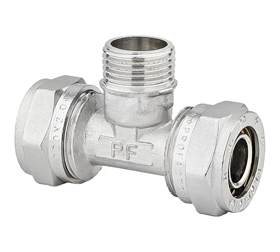Тройник обжимной PROFACTOR ц/н/ц, 20 х 1/2 х 20 PF PF 460 1