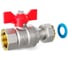 Шаровой кран LD Pride 47.20.В-НкГк.Б (red) с накидной гайкой LD 47.396.20 R 1