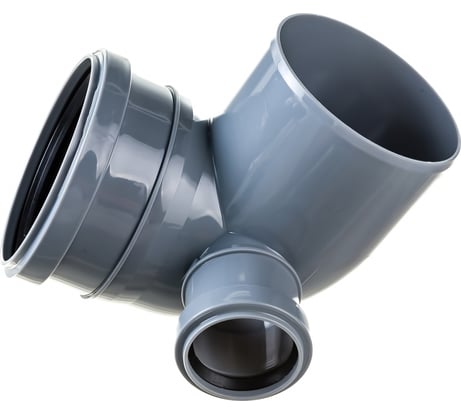 Отвод ПОЛИТЭК 110х90 градусов, с выходом 50, левый 300111050Л