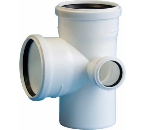 Крестовина ПОЛИТЭК двухплоскостная, для бесшумной канализации из ПП, диаметр 110х110х50/87.5 град, левая 120001103