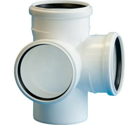 Крестовина ПОЛИТЭК двухплоскостная, для бесшумной канализации из ПП диаметр, 110х110х110/87.5 град. 120001102