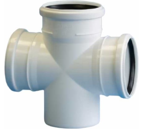 Крестовина одноплоскостная для бесшумной канализации ПОЛИТЭК из ПП диаметр 110х110х110/87,5 градусов 130001187