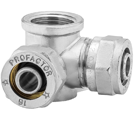 Тройник с креплением угловой обжимной PROFACTOR ц/в/ц 16х1/2"х16 PF PF 499