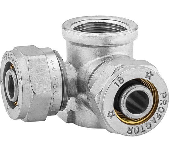 Тройник с креплением угловой обжимной PROFACTOR ц/в/ц 16х1/2"х16 PF PF 499