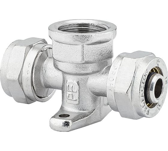 Тройник с креплением прямой обжимной PROFACTOR ц/в/ц 16х1/2"х16 PF PF 498