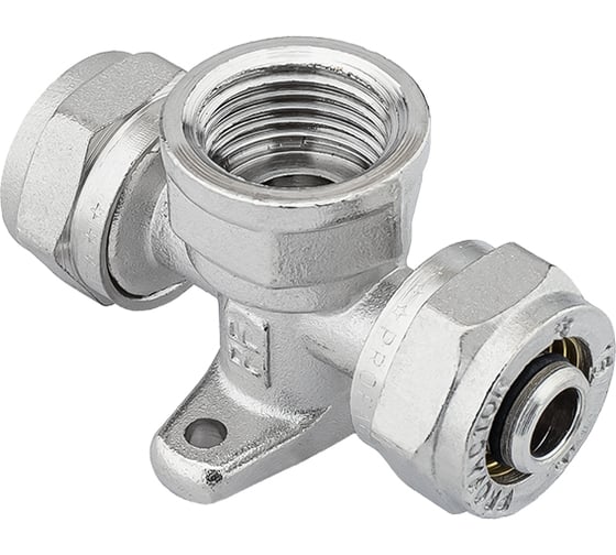 Тройник с креплением прямой обжимной PROFACTOR ц/в/ц 16х1/2"х16 PF PF 498