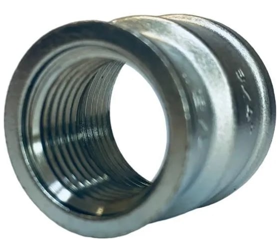 Муфта переходная LD Pride DN20x15, 3/4"ВР х 1/2"ВР, латунь никель LD.67.526.20х15