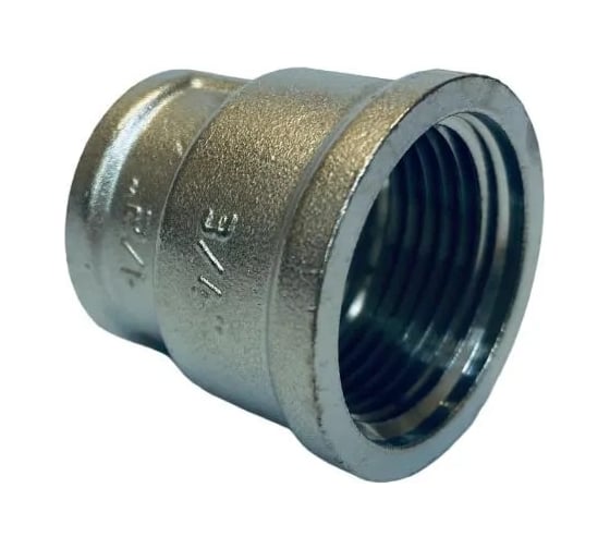 Муфта переходная LD Pride DN20x15, 3/4"ВР х 1/2"ВР, латунь никель LD.67.526.20х15