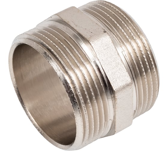 Ниппель LD Pride DN40, 1 1/2" НР/НР, латунь никель LD.67.511.40