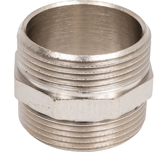 Ниппель LD Pride DN40, 1 1/2" НР/НР, латунь никель LD.67.511.40