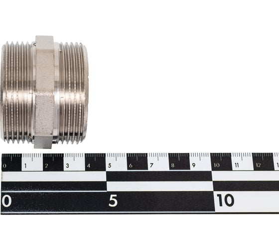 Ниппель LD Pride DN40, 1 1/2" НР/НР, латунь никель LD.67.511.40