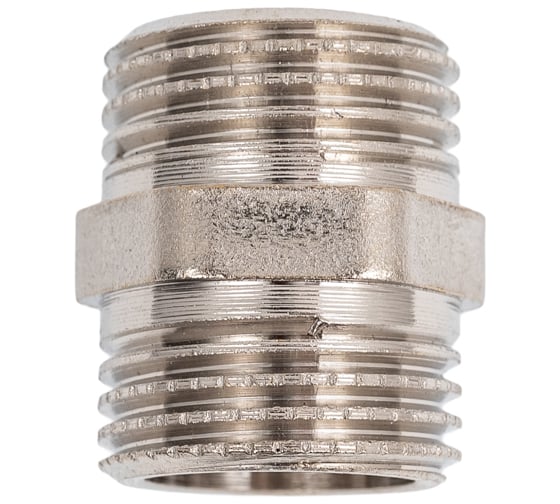 Ниппель LD Pride DN15, 1/2" НР/НР, латунь никель LD.67.511.15