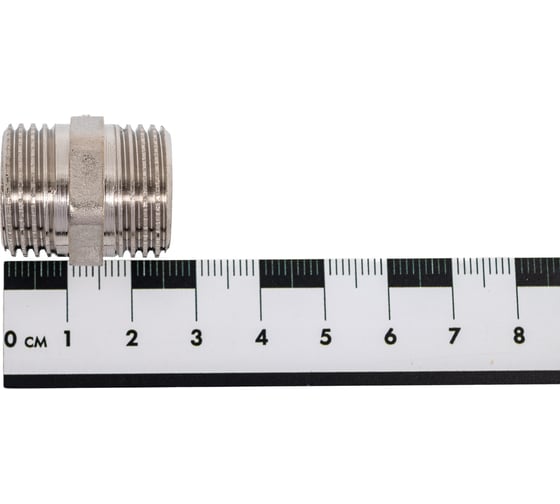 Ниппель LD Pride DN15, 1/2" НР/НР, латунь никель LD.67.511.15
