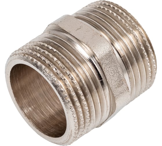 Ниппель LD Pride DN20, 3/4" НР/НР, латунь никель LD.67.511.20