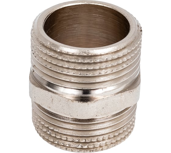 Ниппель LD Pride DN20, 3/4" НР/НР, латунь никель LD.67.511.20