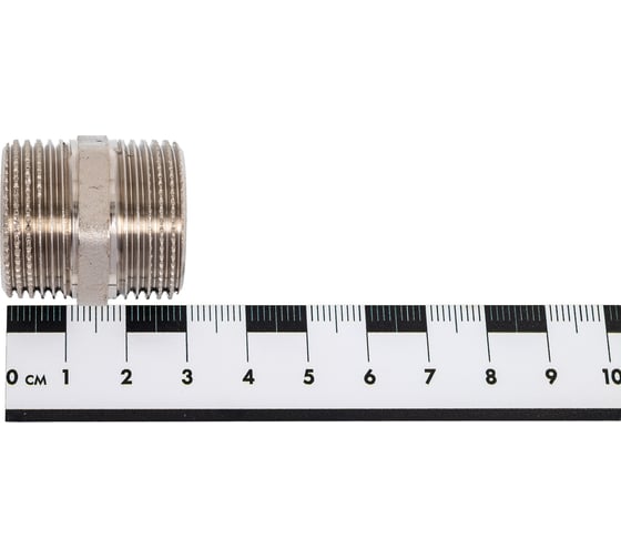 Ниппель LD Pride DN20, 3/4" НР/НР, латунь никель LD.67.511.20