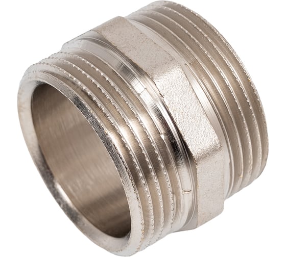 Ниппель LD Pride DN32, 1 1/4" НР/НР, латунь никель LD.67.511.32