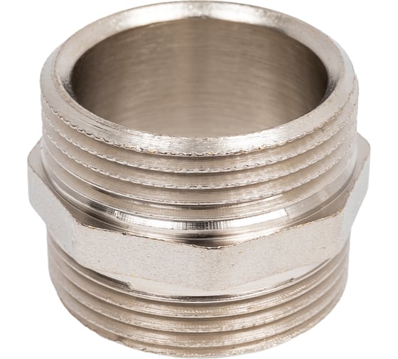 Ниппель LD Pride DN32, 1 1/4" НР/НР, латунь никель LD.67.511.32