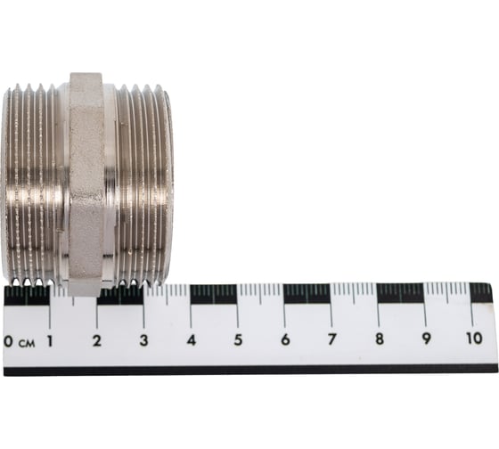 Ниппель LD Pride DN32, 1 1/4" НР/НР, латунь никель LD.67.511.32