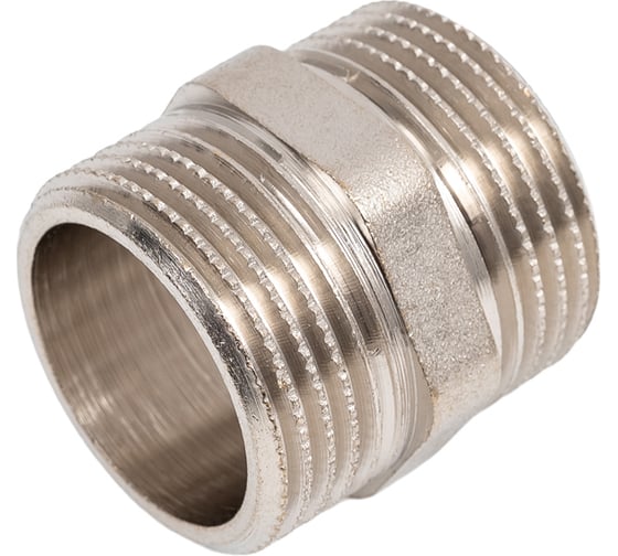 Ниппель LD Pride DN25, 1" НР/НР, латунь никель LD.67.511.25