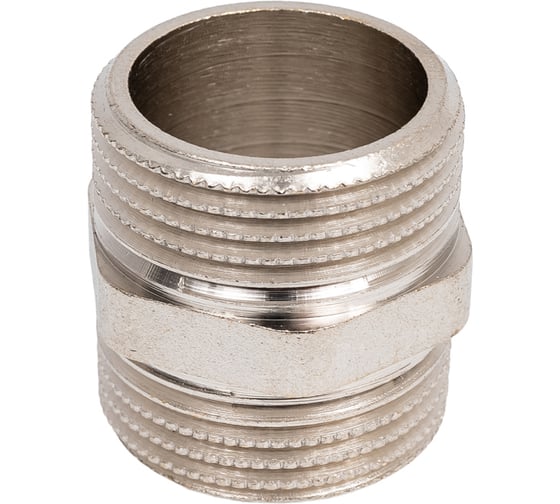 Ниппель LD Pride DN25, 1" НР/НР, латунь никель LD.67.511.25