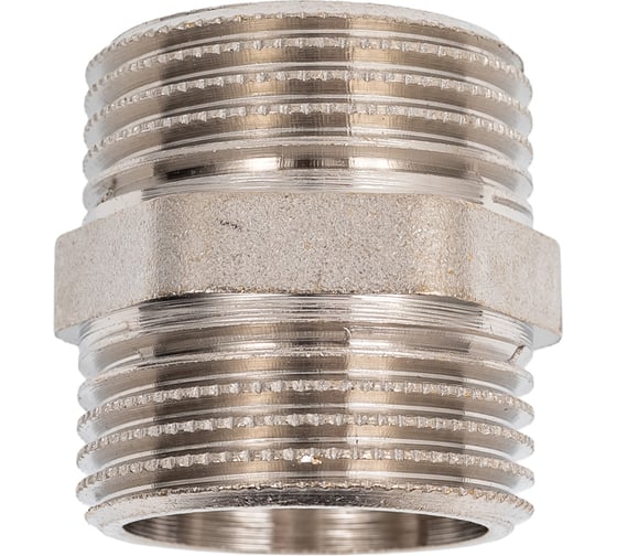 Ниппель LD Pride DN25, 1" НР/НР, латунь никель LD.67.511.25