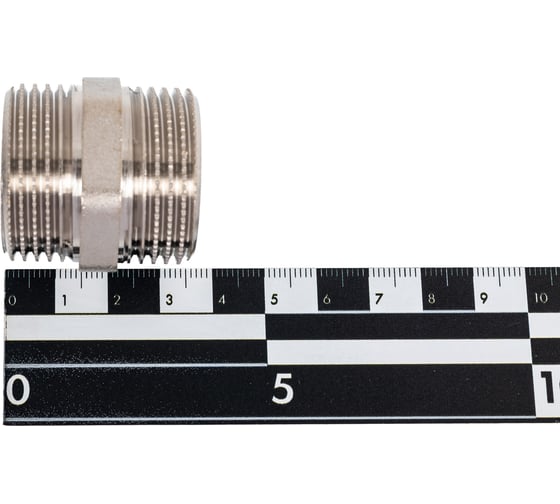 Ниппель LD Pride DN25, 1" НР/НР, латунь никель LD.67.511.25
