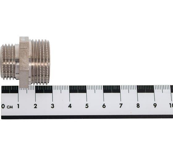 Ниппель переходной LD Pride DN20x15, 3/4"НР х 1/2"НР, латунь никель LD.67.513.20х15