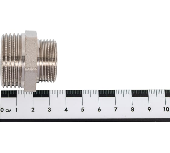 Ниппель переходной LD Pride DN25x20, 1"НР х 3/4"НР, латунь никель LD.67.513.25х20