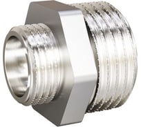 Ниппель переходной LD PRIDE DN50х40 (2"НР х 1 1/2"НР) латунь никель с биркой LD.67.513.50х40