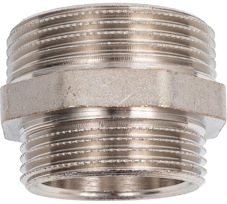 Ниппель переходной LD PRIDE DN40х32 (1 1/2"НР х 1 1/4"НР) латунь никель с биркой LD.67.513.40х32