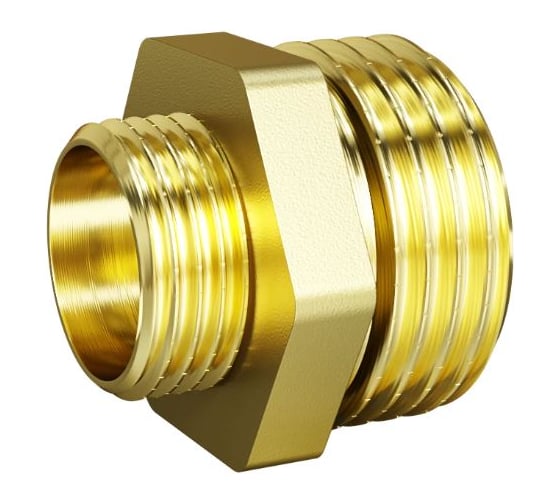 Ниппель переходной LD Pride DN50x40, 2"НР х 1 1/2"НР, латунь LD.65.513.50х40