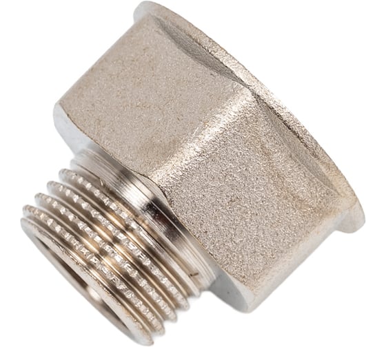 Переход LD Pride DN20x15, 3/4"ВР х 1/2"НР, латунь никель LD.67.519.20х15